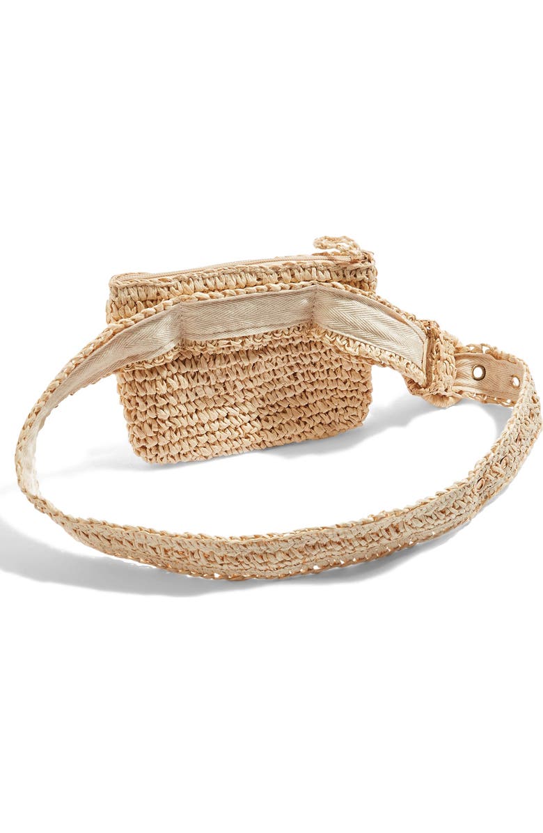 Topshop Brighton Straw Belt Bag, Alternate, color,