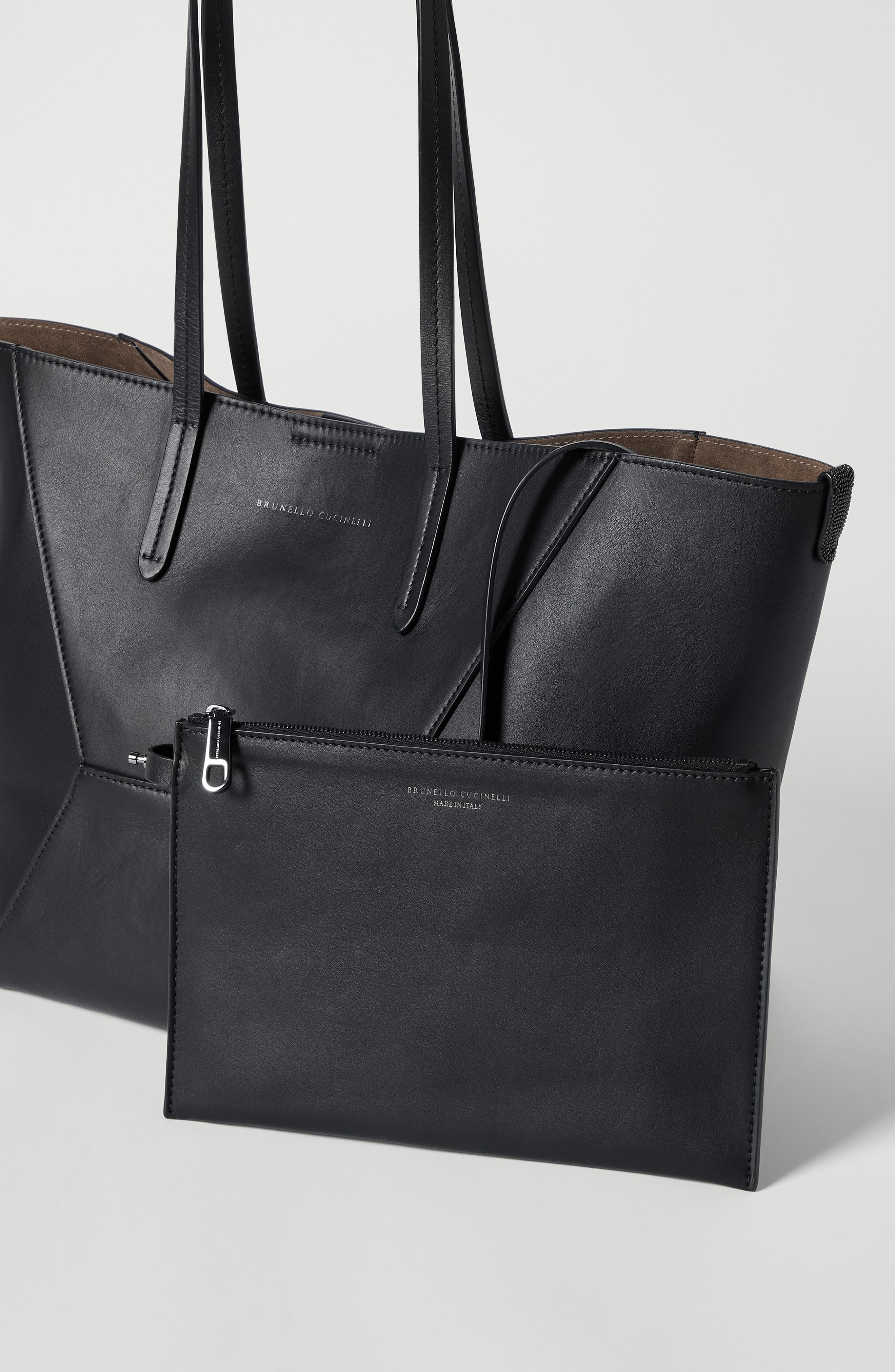 BC Duo small bag in calfskin with monili, Alternate, color, Black