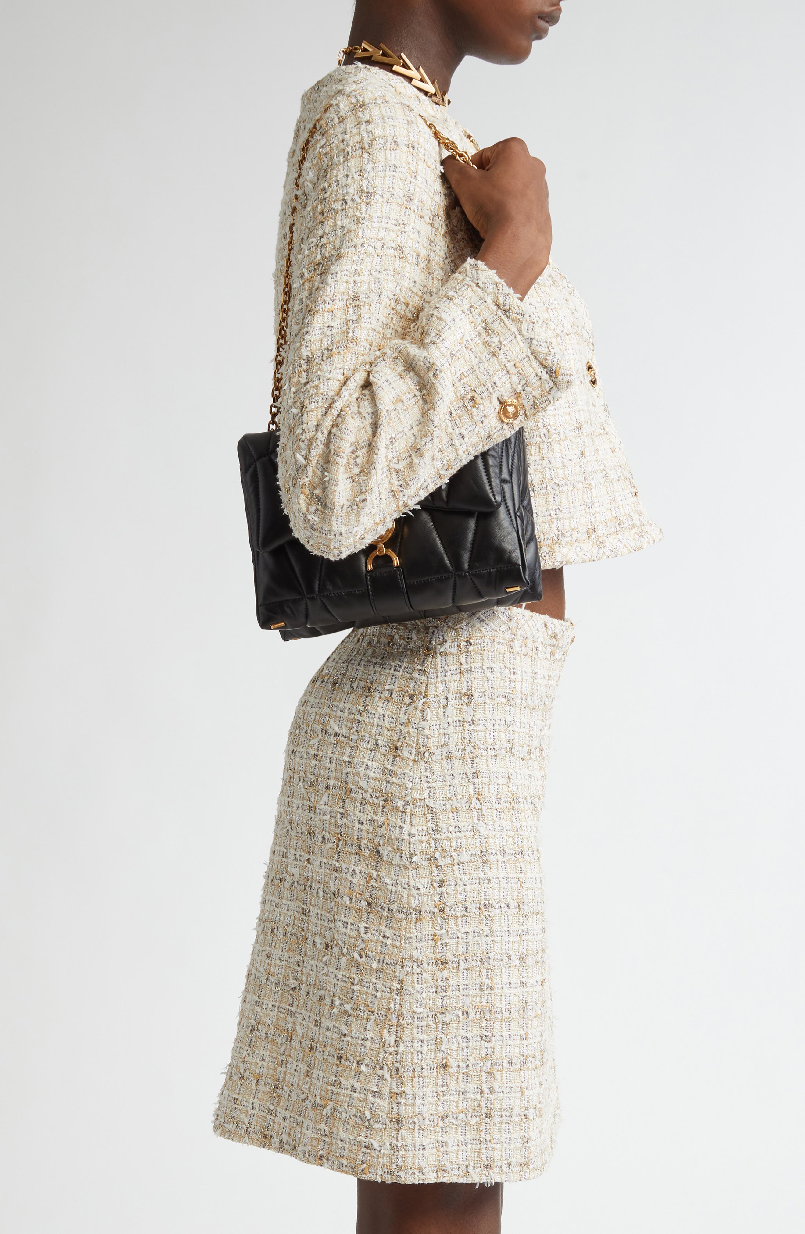 Versace Medusa 95 Soft Quilted Leather Shoulder Bag, Alternate, color, 