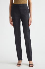 Max Mara Modino Slim Cut Stretch Cotton Trousers