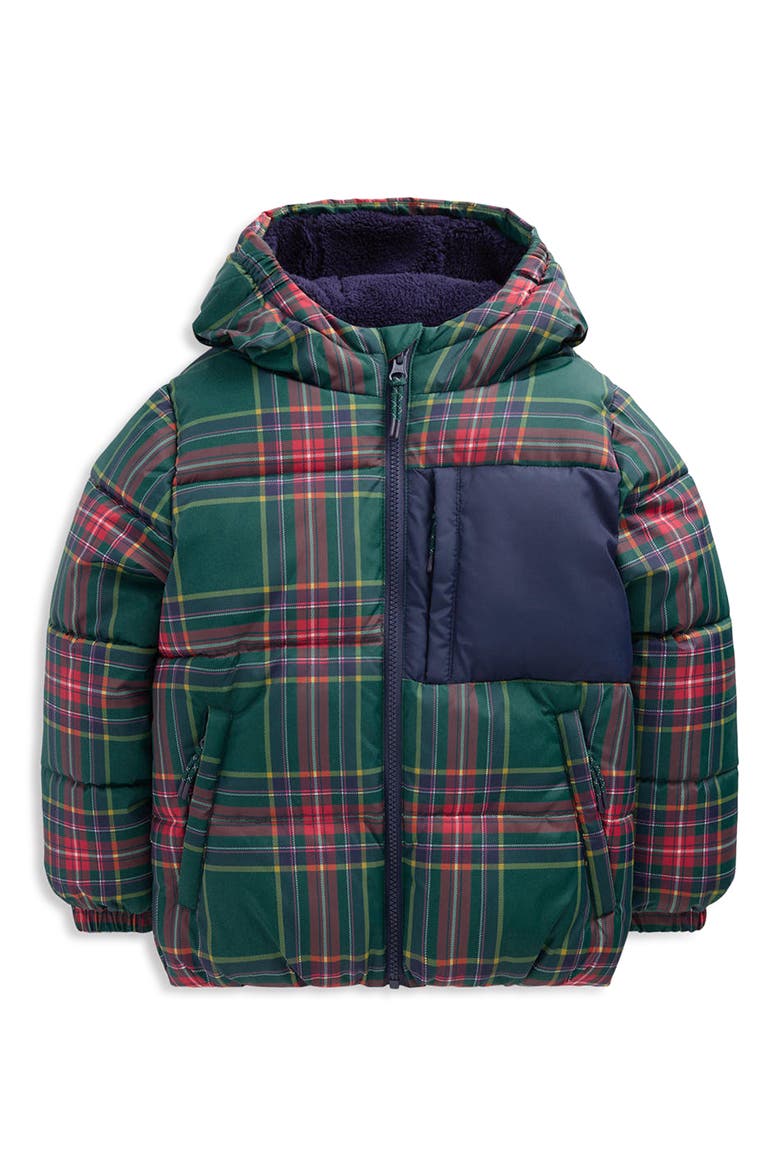 Kids' Fun Short Baffled Coat, Main, color, CHECK