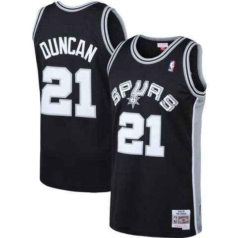 Men's Mitchell & Ness Tim Duncan Black San Antonio Spurs 1998/99 Big & Tall Hardwood Classics Swingman Jersey