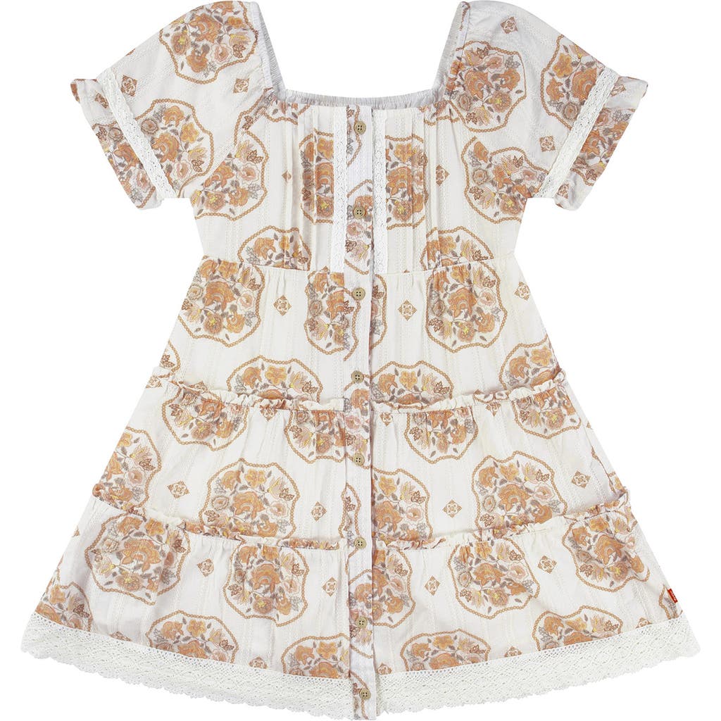Shop Levi's® Kids' Button Front Tiered Dress In Gardenia