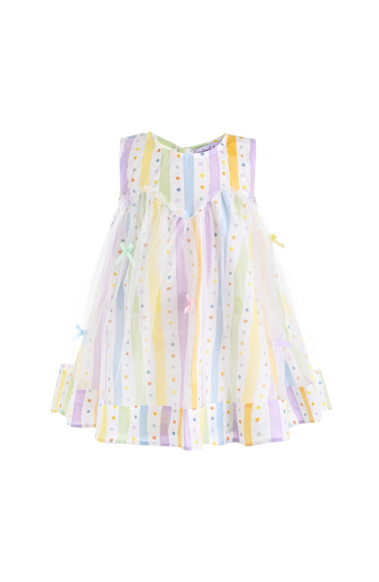 Mimi Tutu Caliora Striped Bow Tulle Dress, Main, color, White