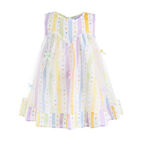 Caliora Striped Bow Tulle Dress