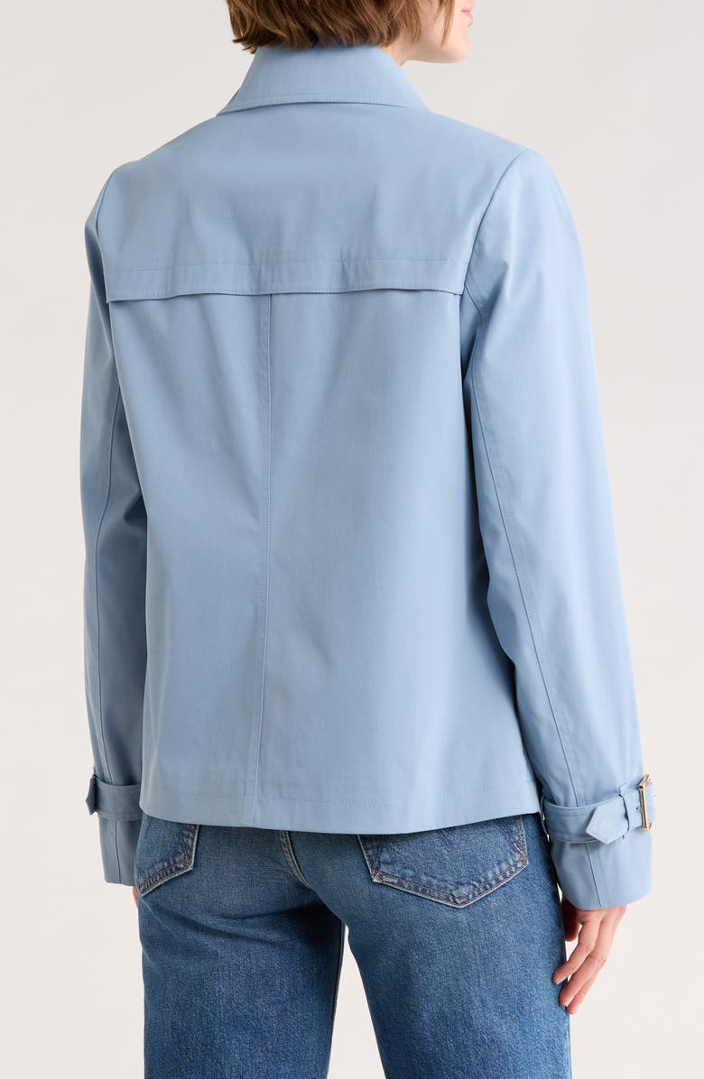 Michael Kors Short Trench Coat, Alternate, color, Chambray