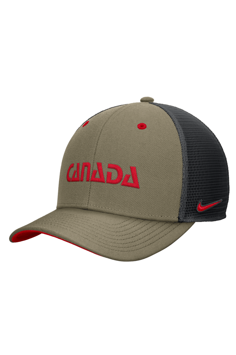 Men's Nike Olive Canada Soccer Rise Trucker Adjustable Hat, Main, color, Olive