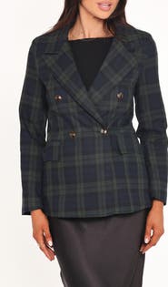 Petal & Pup Juliette Plaid Double Breasted Blazer