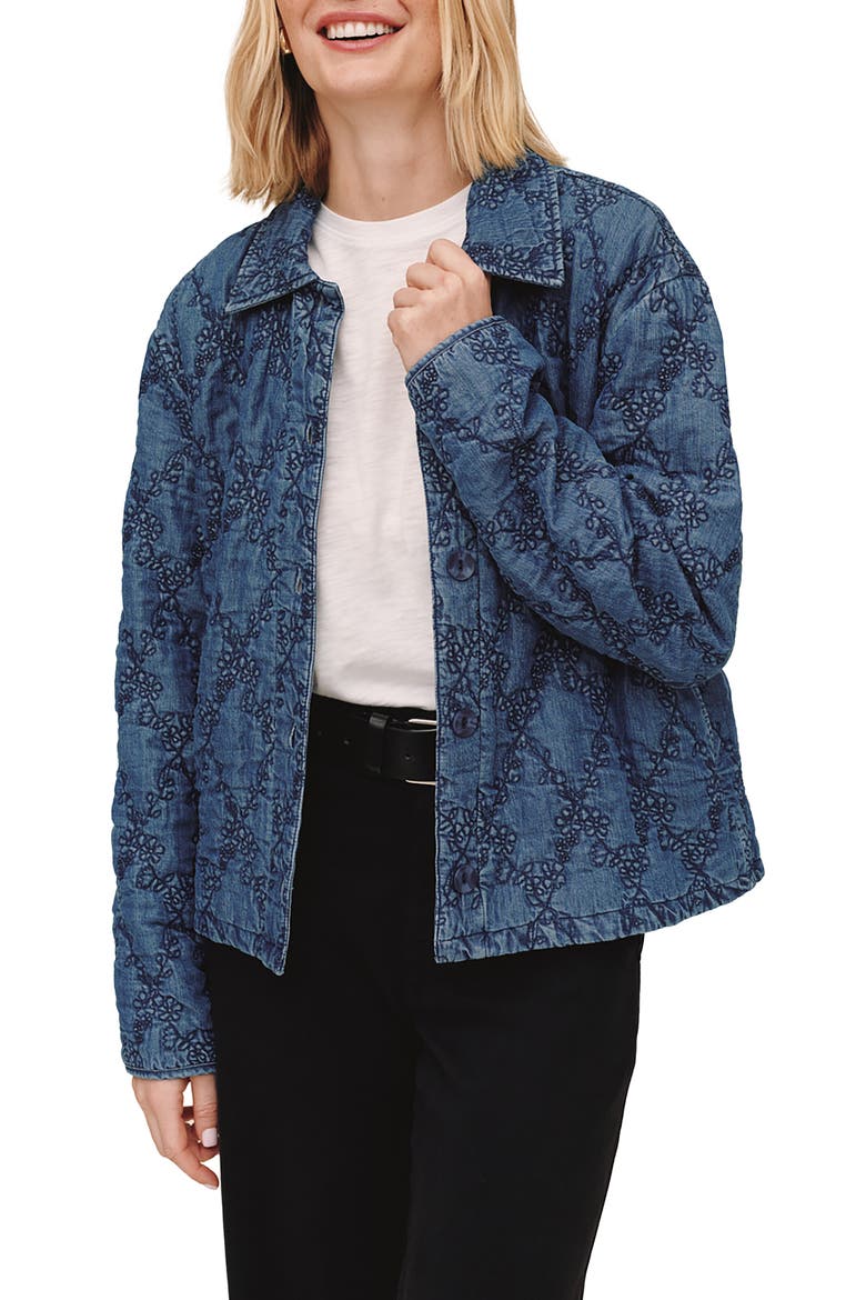 Quilted Denim Jacket, Alternate, color, INDIGO LAGOON WASH