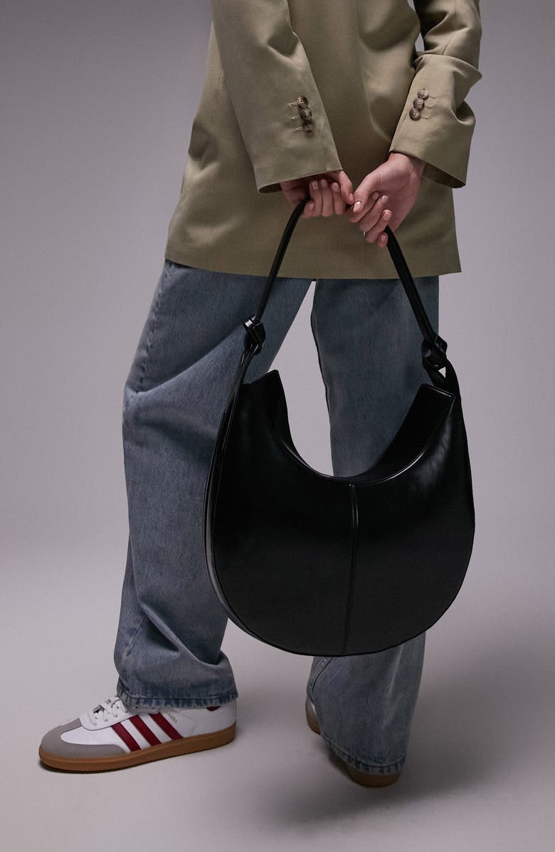 Topshop Stella Faux Leather Scoop Shoulder Bag, Main, color,