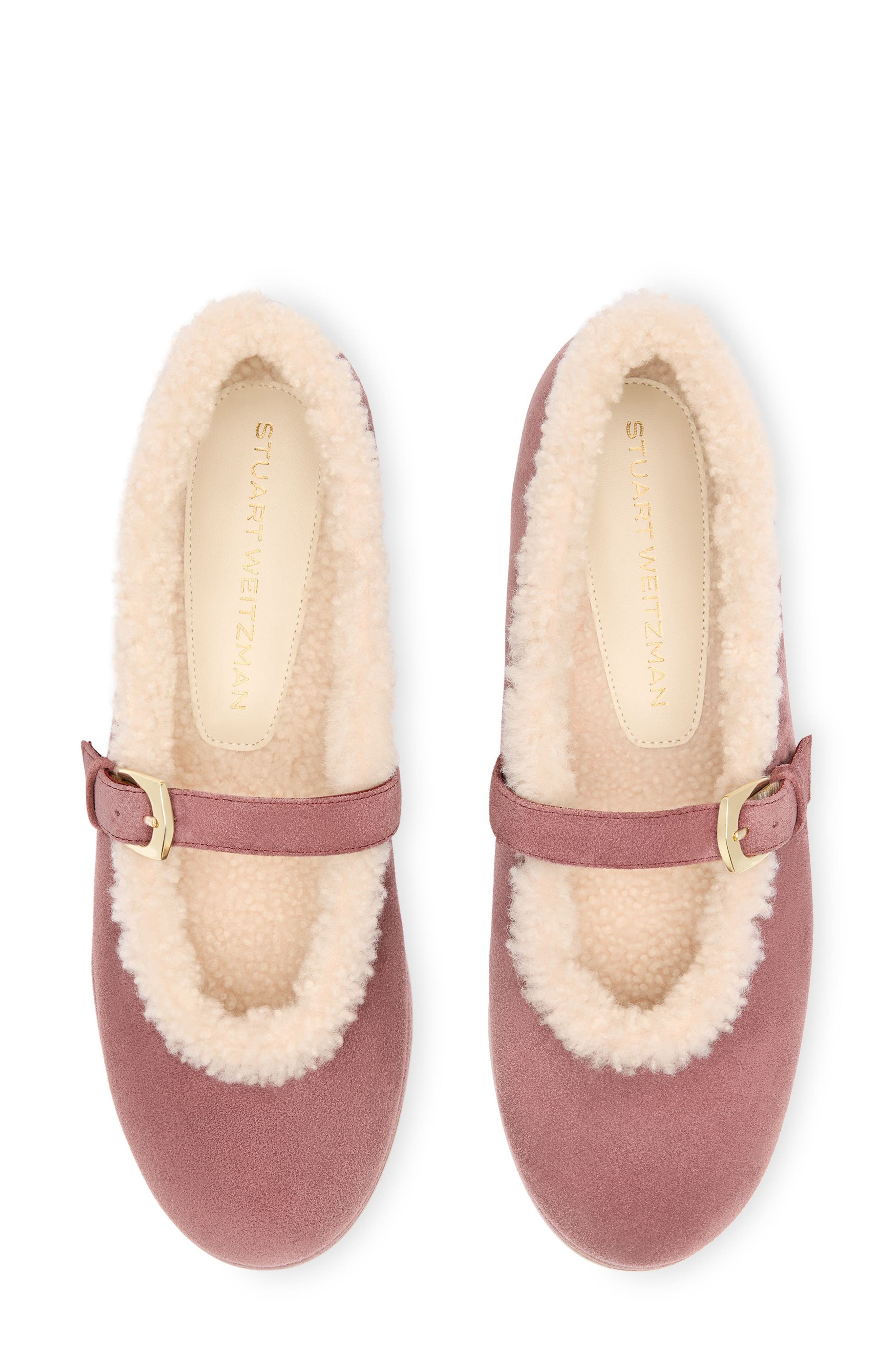 Sai Genuine Shearling Mary Jane Flat, Alternate, color, BROWNSTONE/ NATURAL