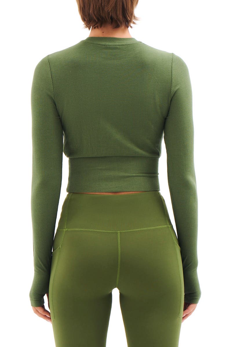 P.E Nation Free Play Rib Long Sleeve Crop T-Shirt, Alternate, color, 