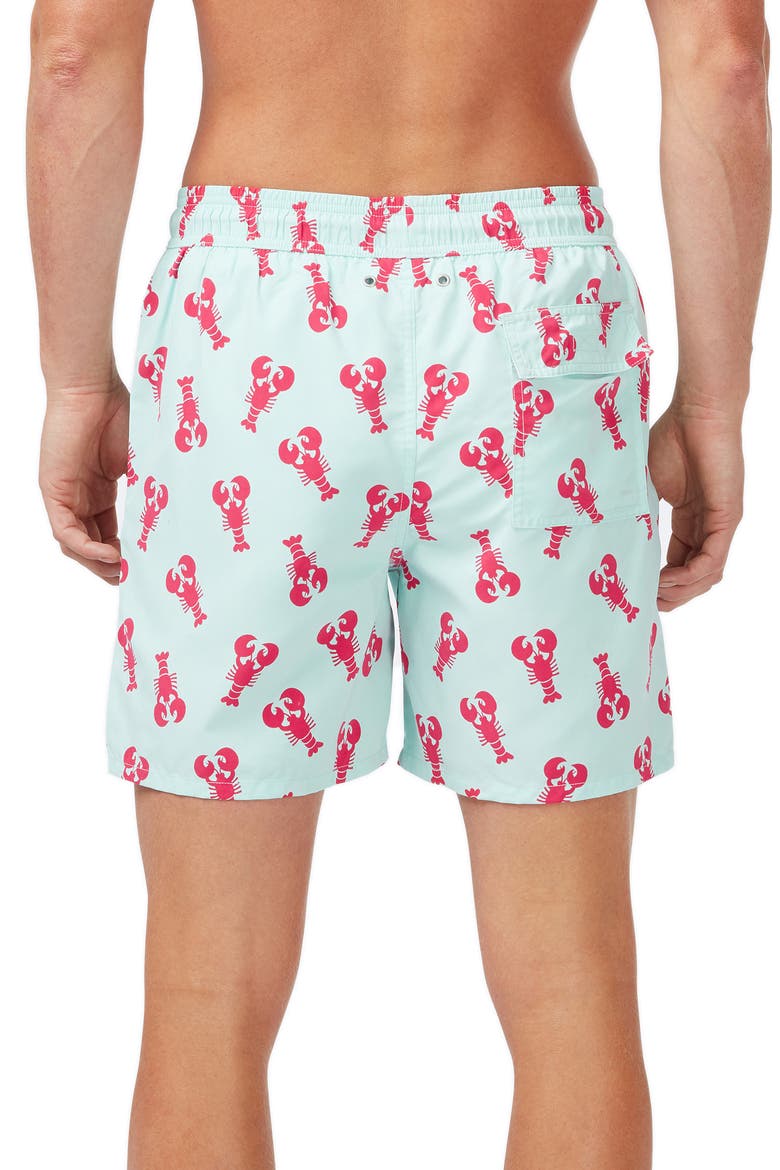 Lobster Print Swim Trunks, Alternate, color, LIGHT BLUE/ BERRY