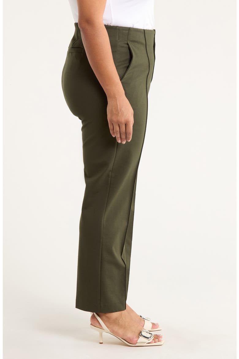 Pintuck Pleat Front Slim Leg Pants, Alternate, color, OLIVE BRANCH