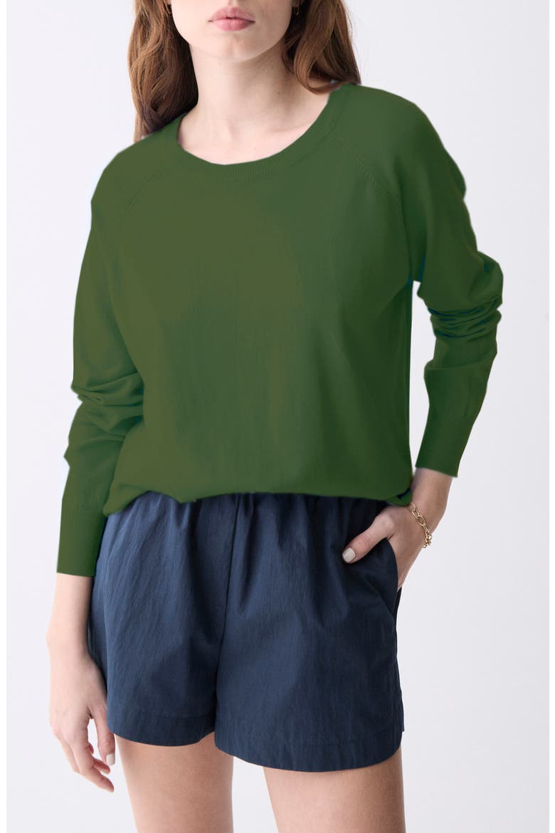 Lorriane Crewneck Sweater, Main, color, GRASS GREEN