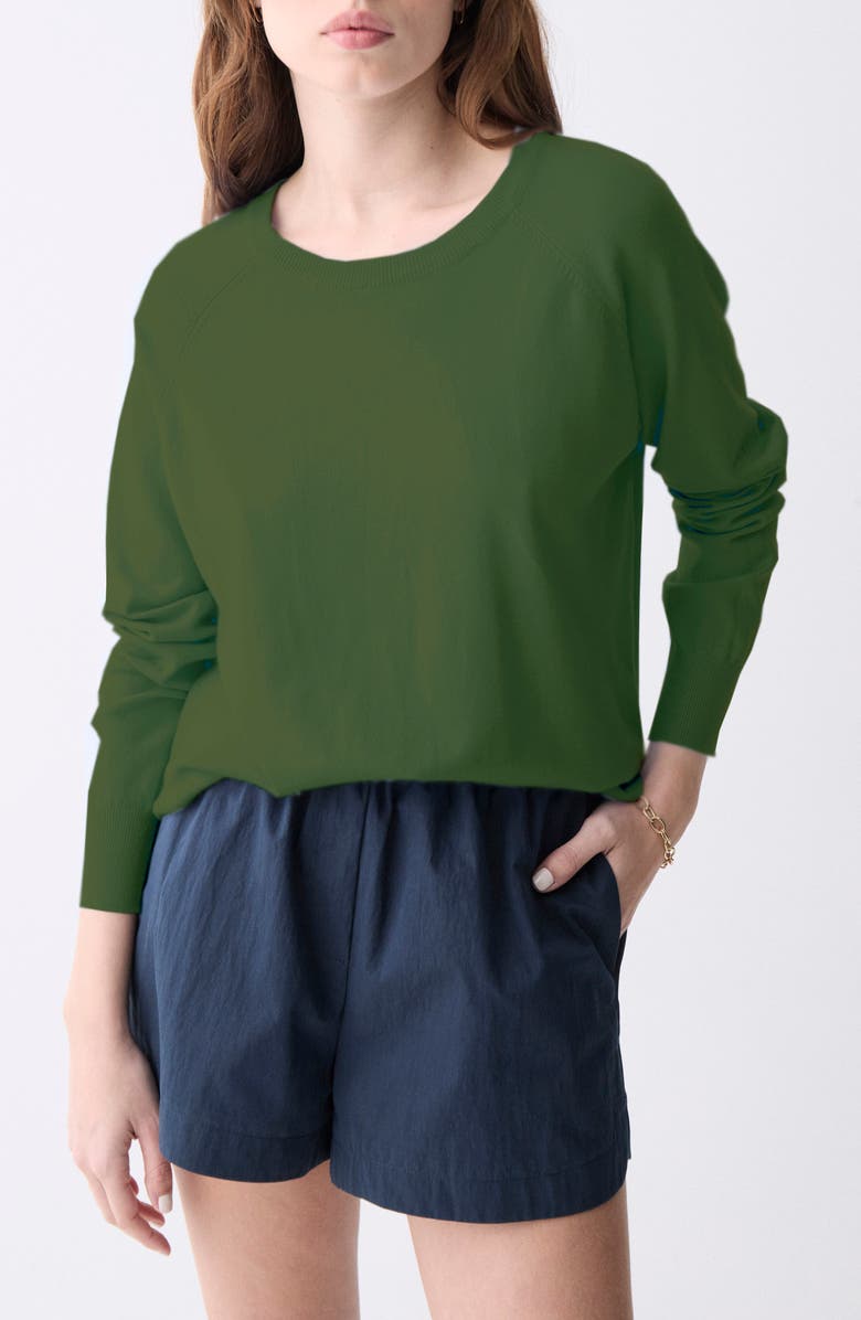 DELUC Lorriane Crewneck Sweater, Main, color, Grass Green