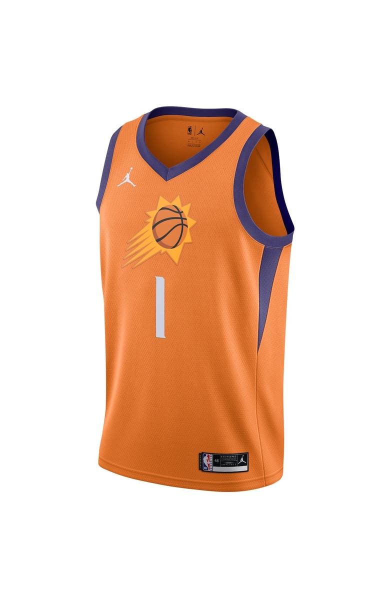 Jordan Brand Men's Jordan Brand Devin Booker Orange Phoenix Suns 2020/21 Swingman Jersey - Statement Edition, Alternate, color,
