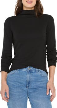 NIC+ZOE Perfect Rib Cotton Blend Funnel Neck Top