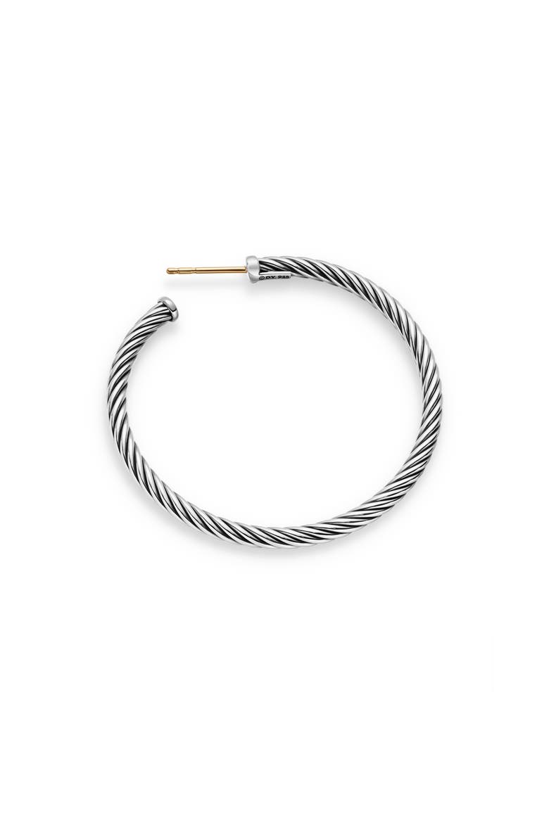 Cable Hoop Earrings, Alternate, color, SILVER