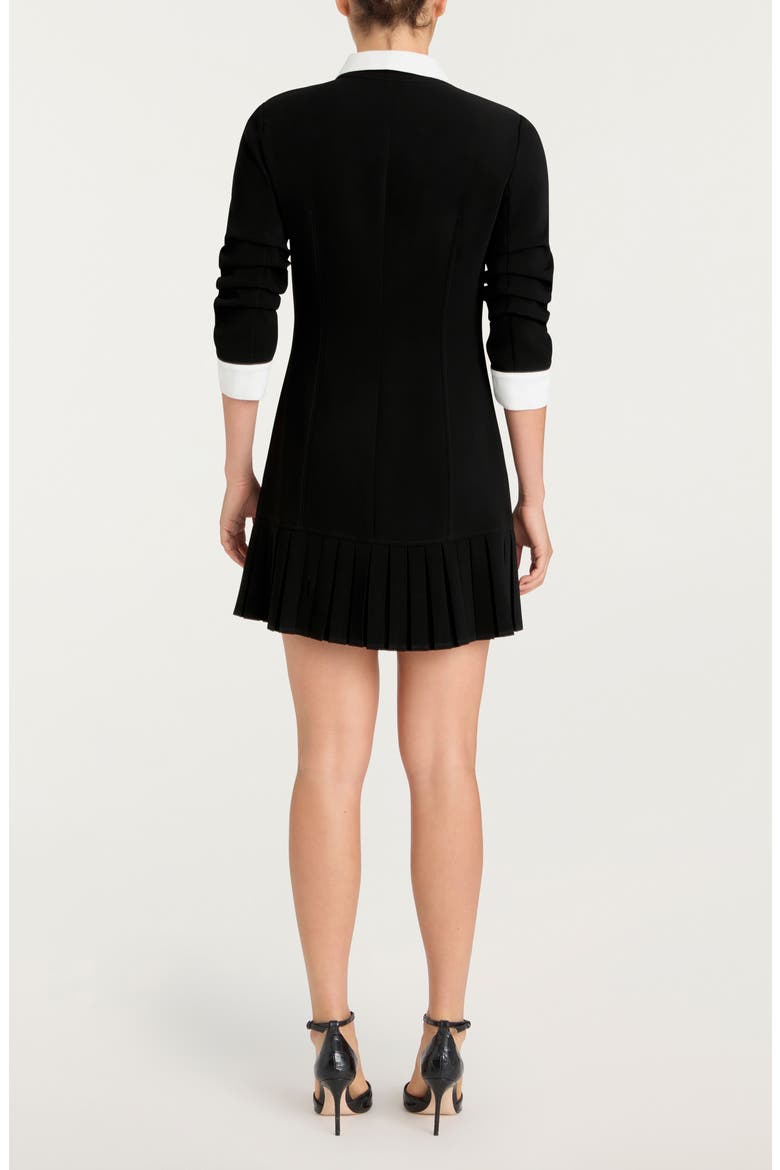 Lucilla Crepe Button-Up Minidress, Alternate, color, BLACK/ IVORY