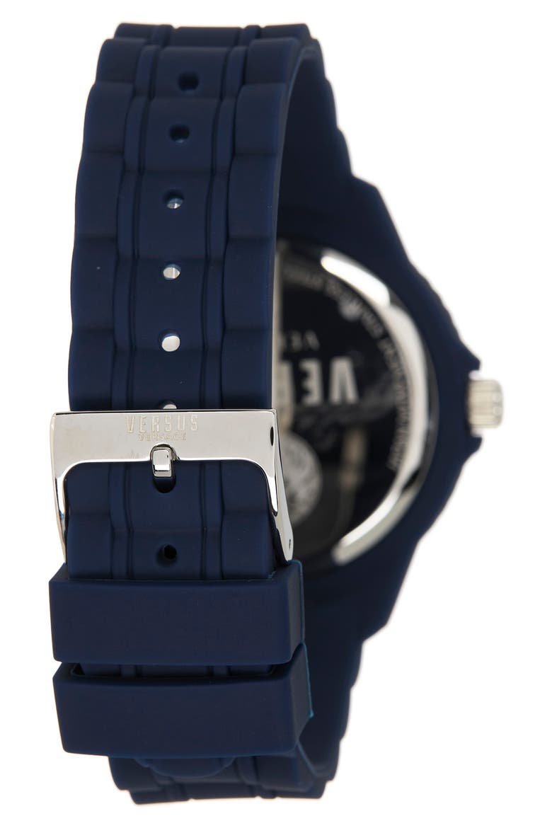 Men's Silicone Strap Quartz Watch, 42mm & Zip Case, Alternate, color, BLUE