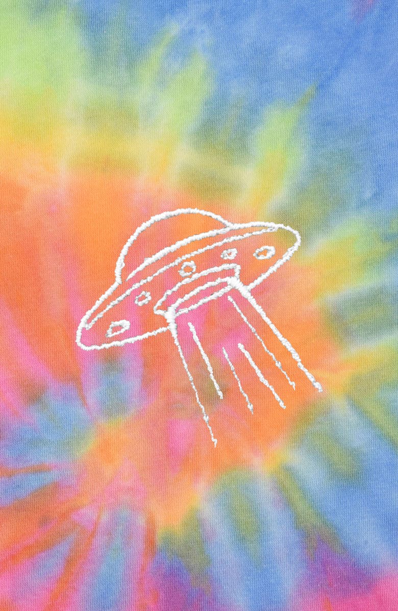 Dalix UFO Tie Dye Crewneck Sweatshirt, Alternate, color, Tie Dye Rainbow