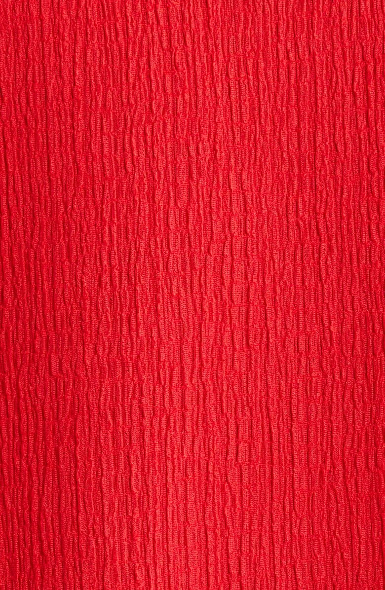 AK ANNE KLEIN Tulip Sleeve Pebbled Top, Alternate, color, Begonia Red