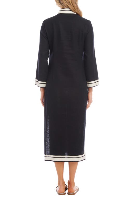 Karen Kane Women's The St Tropez Midi Dress In Black With Cream In Black/cream