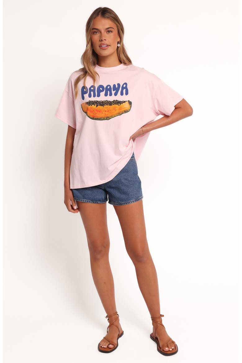 Papaya Oversize Cotton Graphic T-Shirt, Alternate, color, PALE PINK