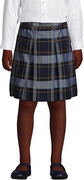 Lands' End School Uniform Girls Plaid Box Pleat Skirt Top of the Knee