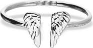 UNODE50 Sterling Silver-Plated Rigid Bracelet with Wing Detail at the Ends