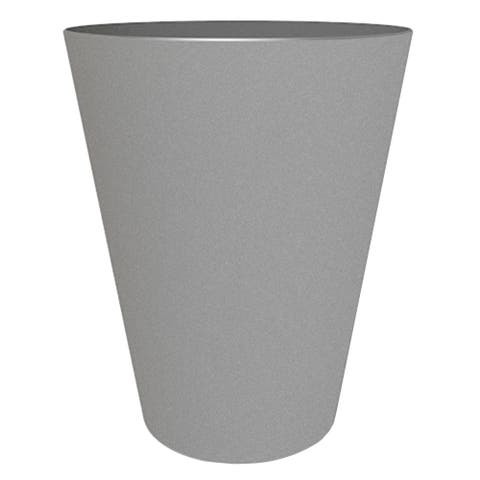 14 Inch Tall Finley Tapered Round Planter, Cement
