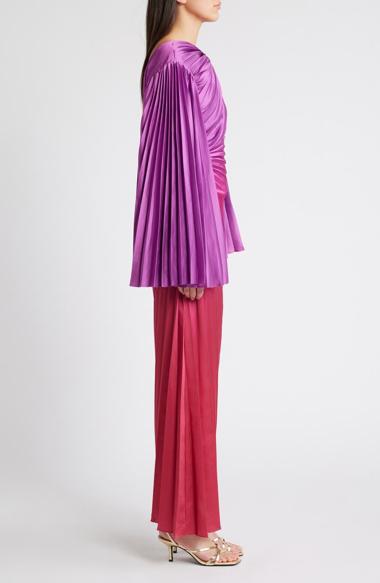 Acler Tillington Pleated Long Sleeve Maxi Dress, Alternate, color, 