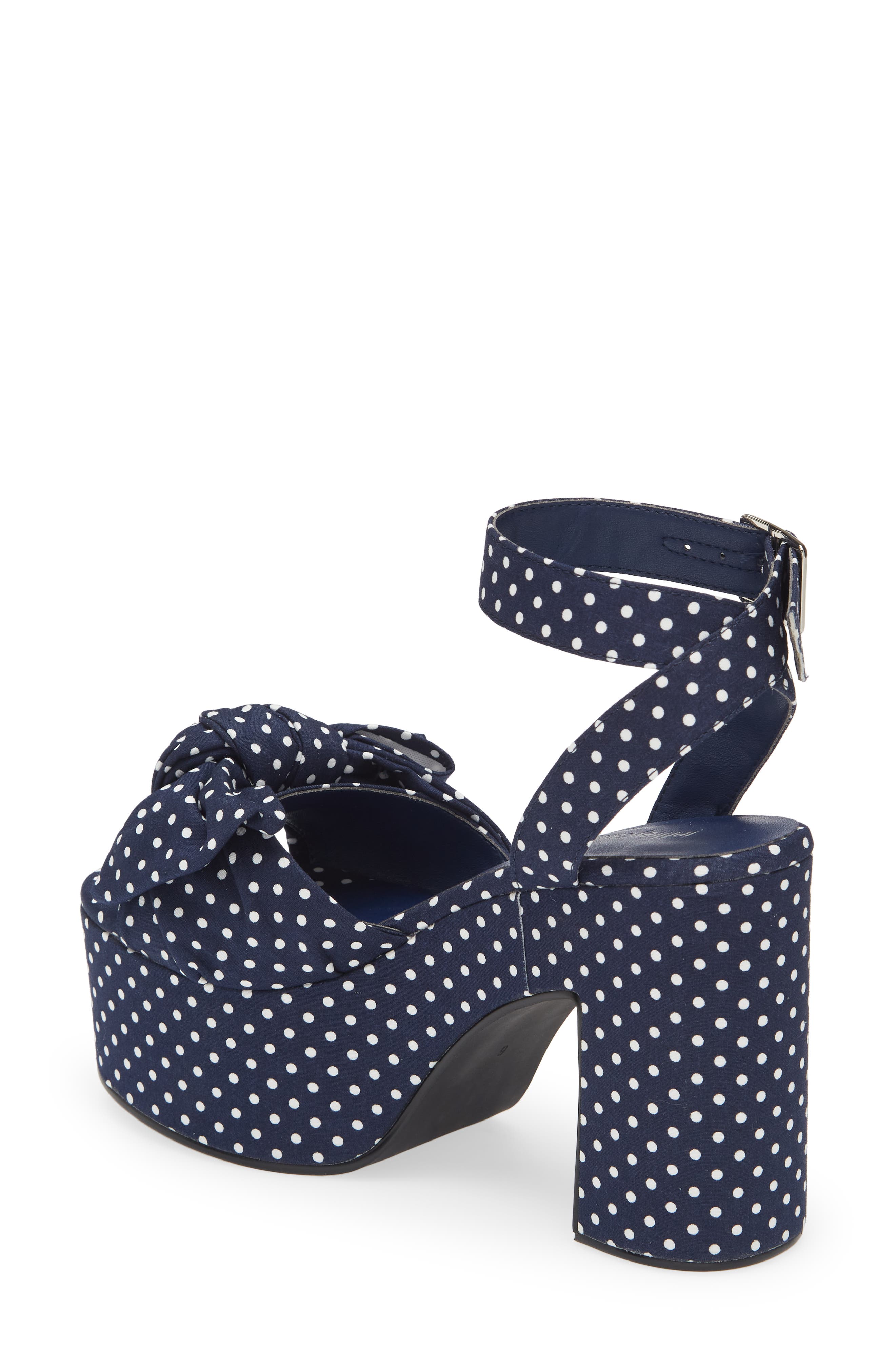 Picnic Platform Sandal, Alternate, color, NAVY WHITE POLKA DOTS