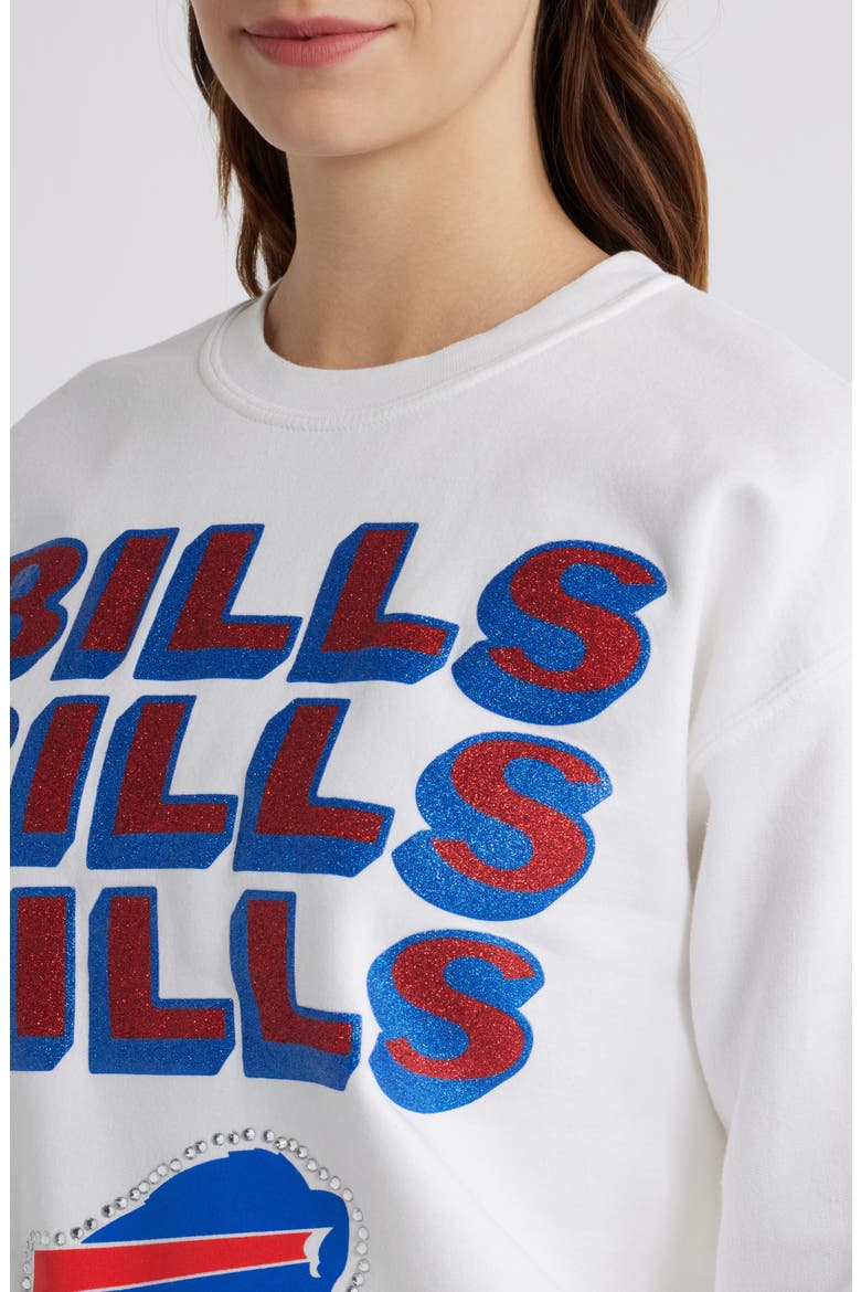 Bills Repeat Bling Cotton Blend Graphic Sweatshirt, Alternate, color, WHITE