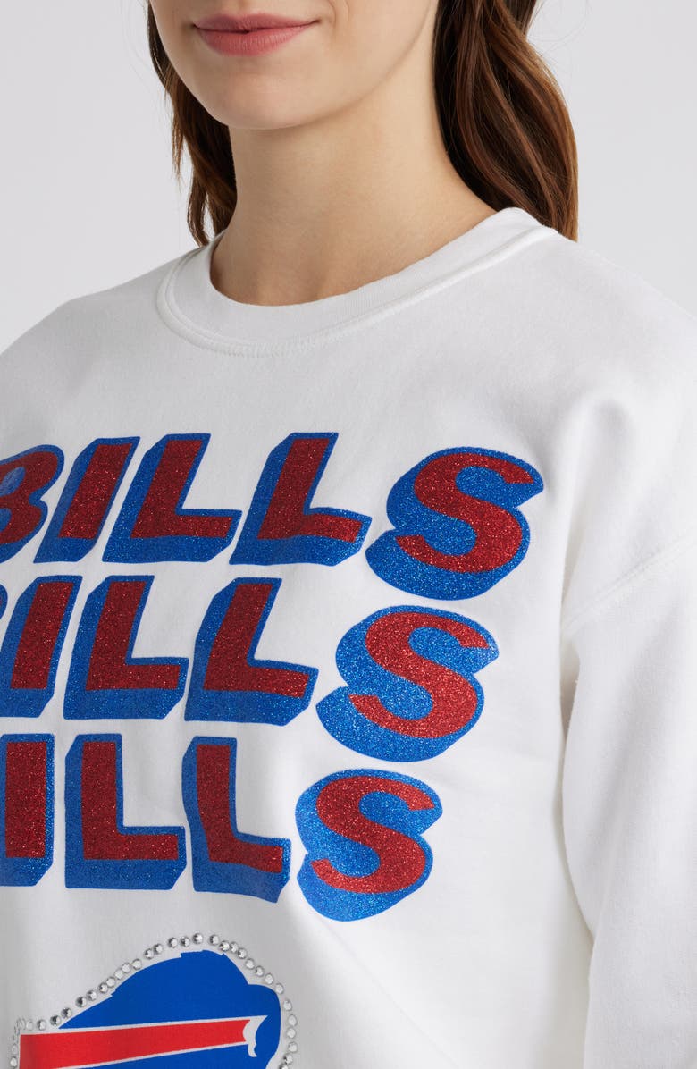 Junk Food Bills Repeat Bling Cotton Blend Graphic Sweatshirt, Alternate, color, White