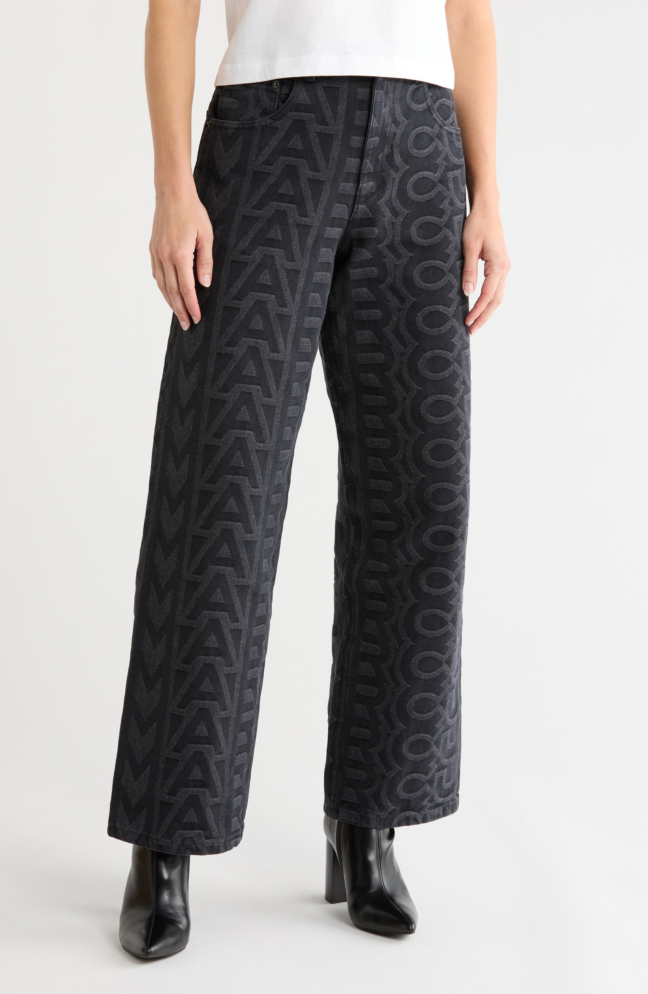 Monogram Wide Leg Jeans