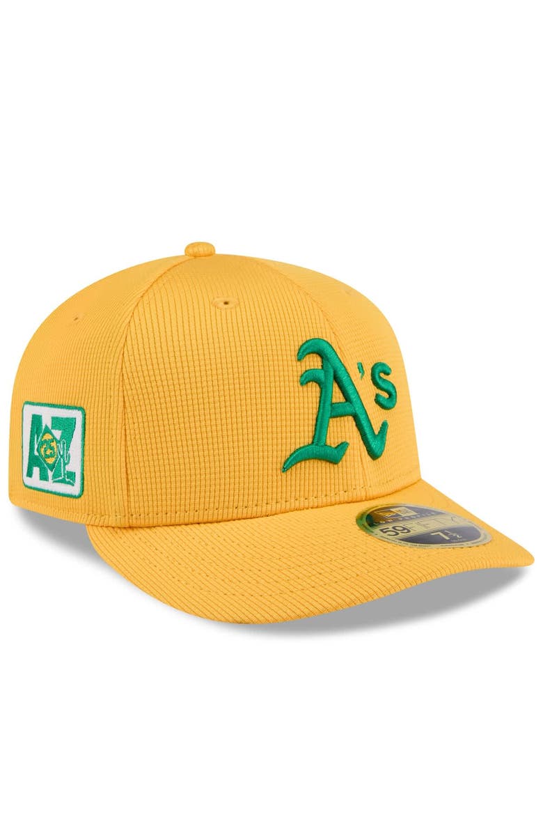 New Era Men's New Era  Gold Athletics 2025 Spring Training Low Profile 59FIFTY Fitted Hat, Main, color, 