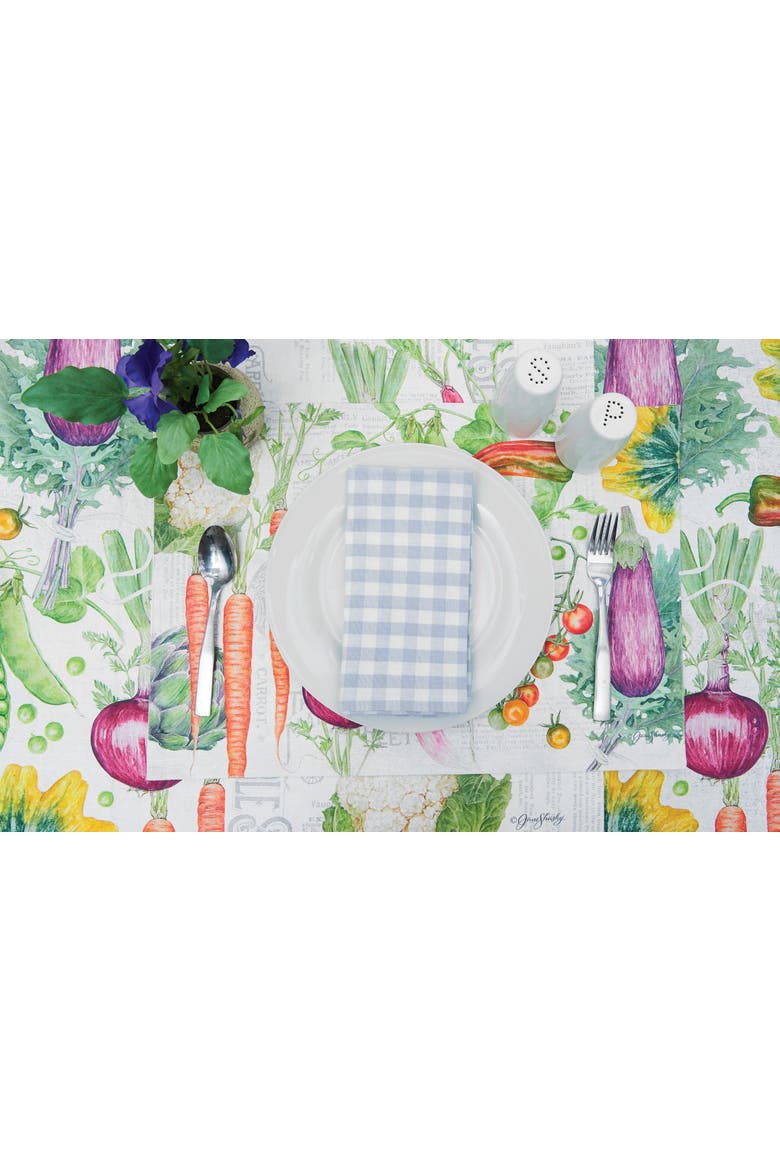 Vegetable Garden Spring Table Topper 54" x 54", Main, color, Blue