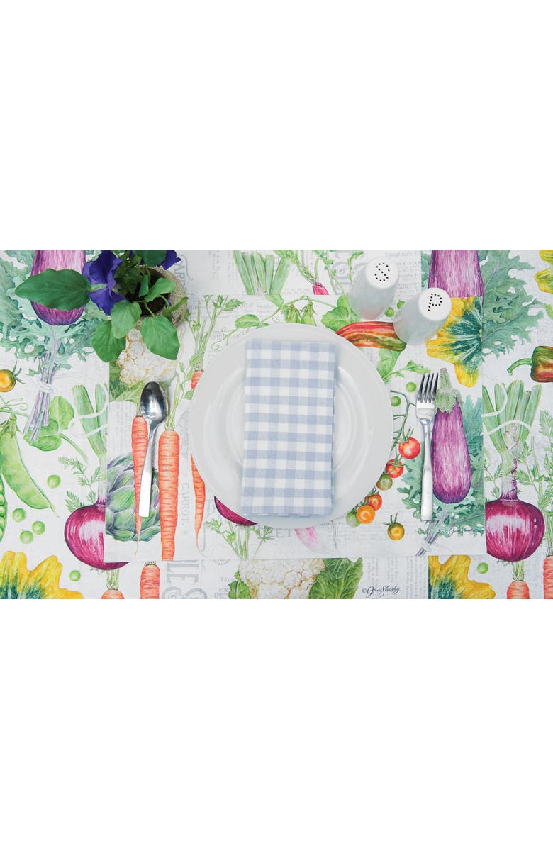 C&F Home Vegetable Garden Spring Table Topper 54" x 54", Main, color, Blue