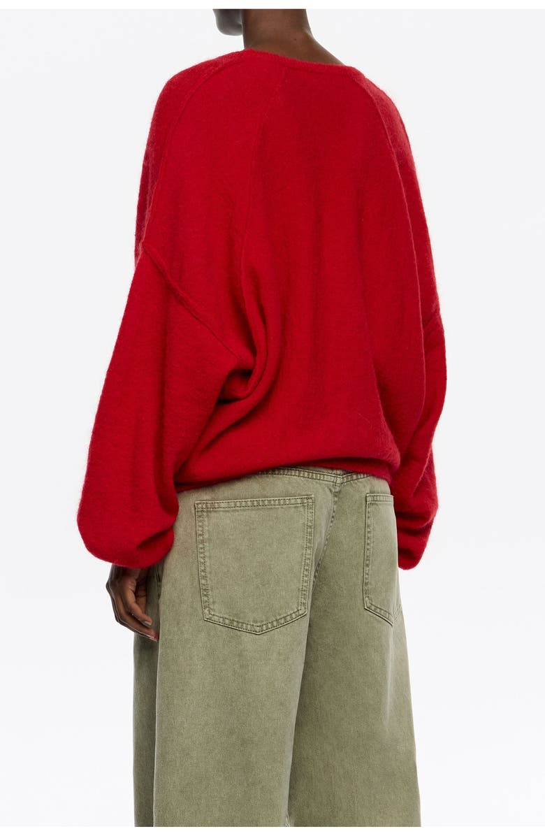 Bimba y Lola Mohair Maxi Raglan Sweater, Alternate, color, Red