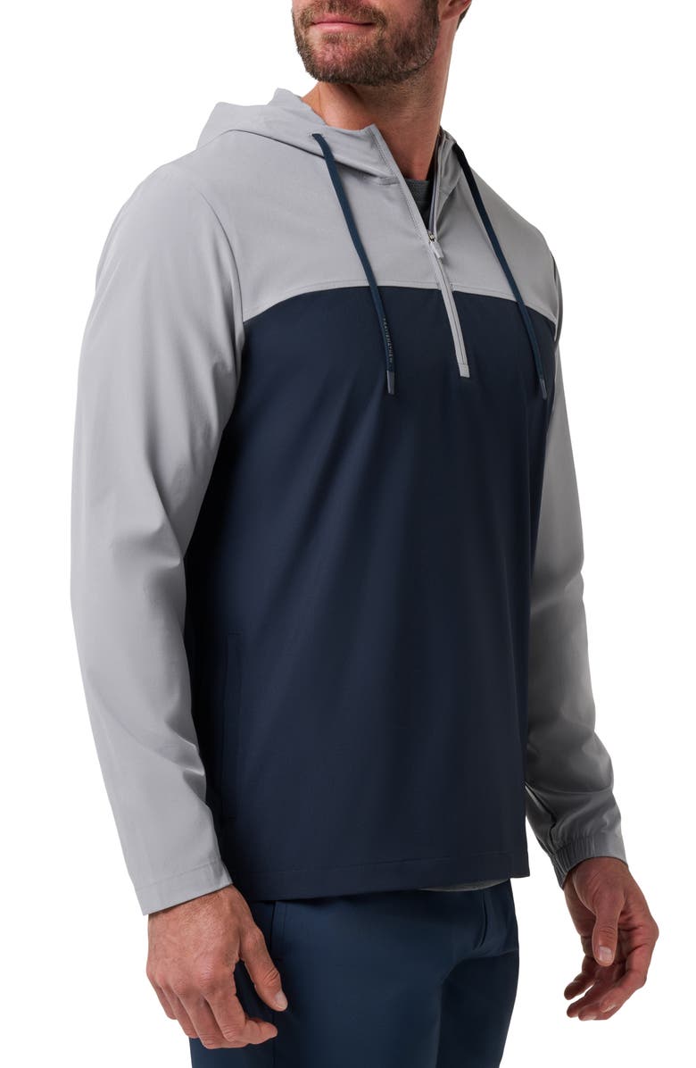 TravisMathew Meridian Quarter Zip Tech Hoodie, Alternate, color, Sleet