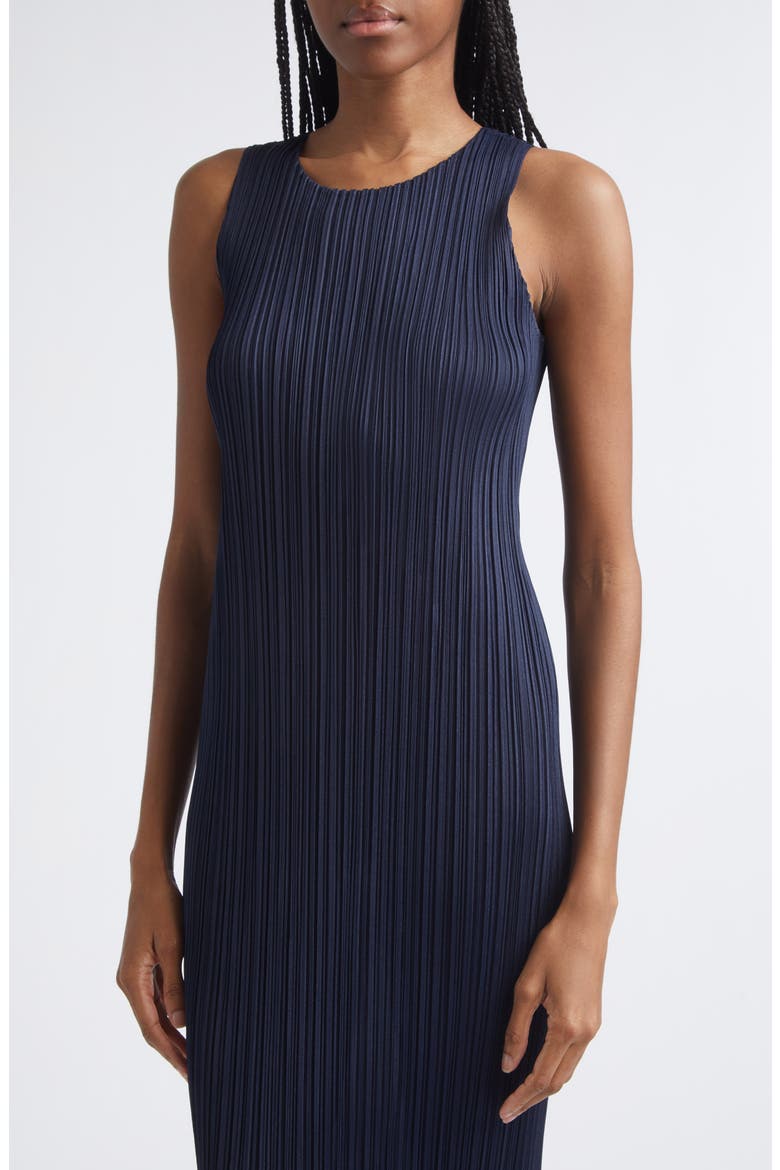 New Colorful Basics 4 Pleated Sleeveless Dress, Alternate, color, NAVY