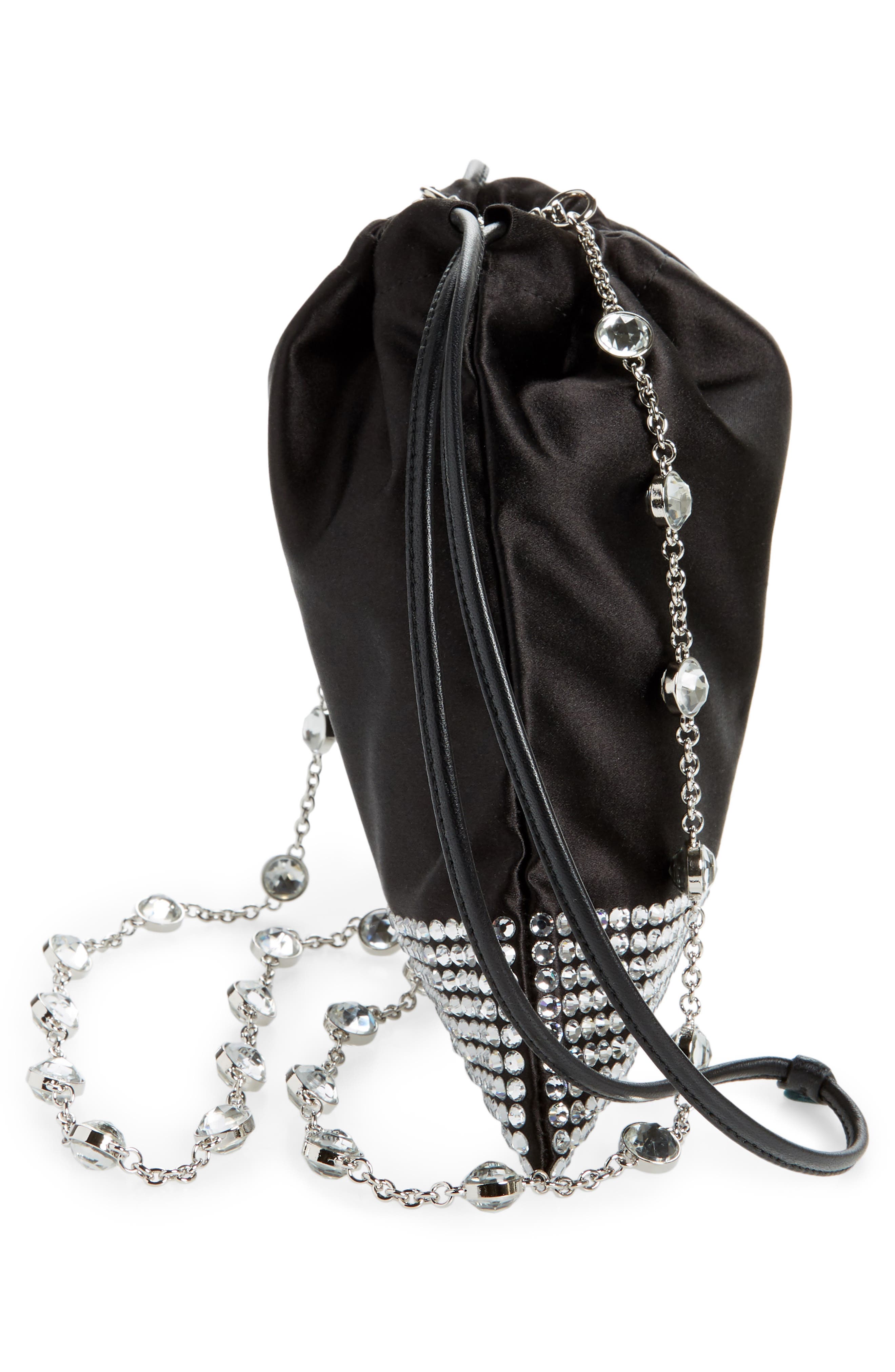 Miu Miu Strauss Crystal Embellished Shoulder Bag, Alternate, color, 