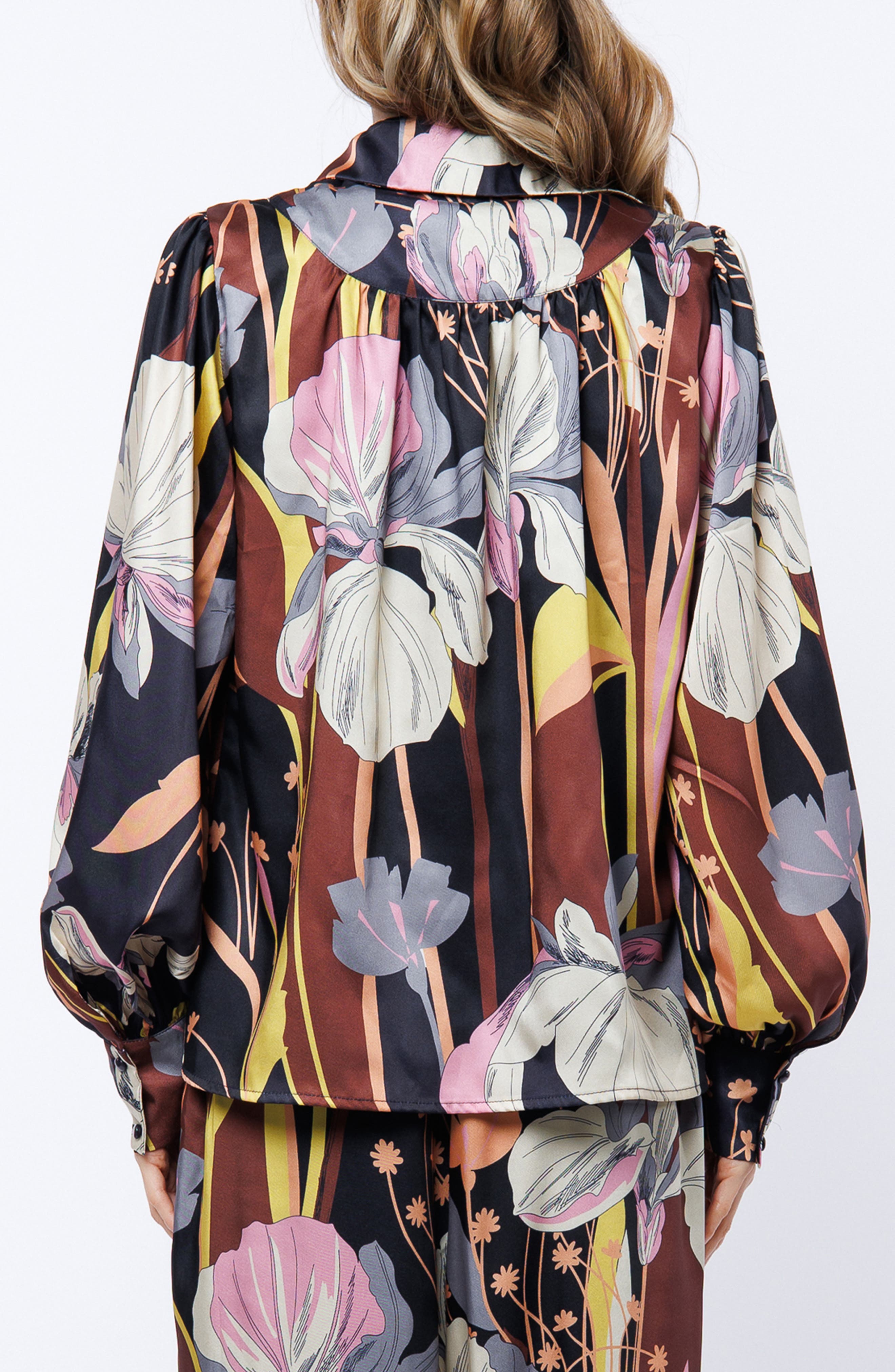 Loren Floral Satin Top - image 2