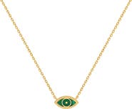 Karma and Luck Evil Eye Malachite Gold Plated Women's Necklace - Future Visions