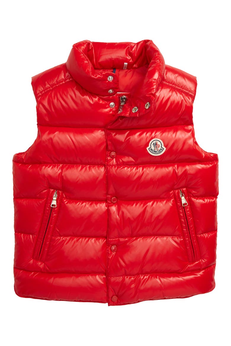 Tib Water Resistant Quilted Down Vest, Main, color, RED