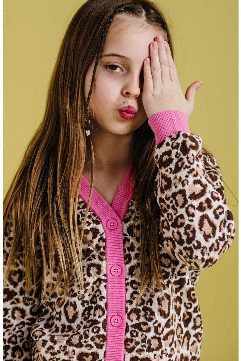 Kids' Kitty Cardigan, Alternate, color, NATURAL