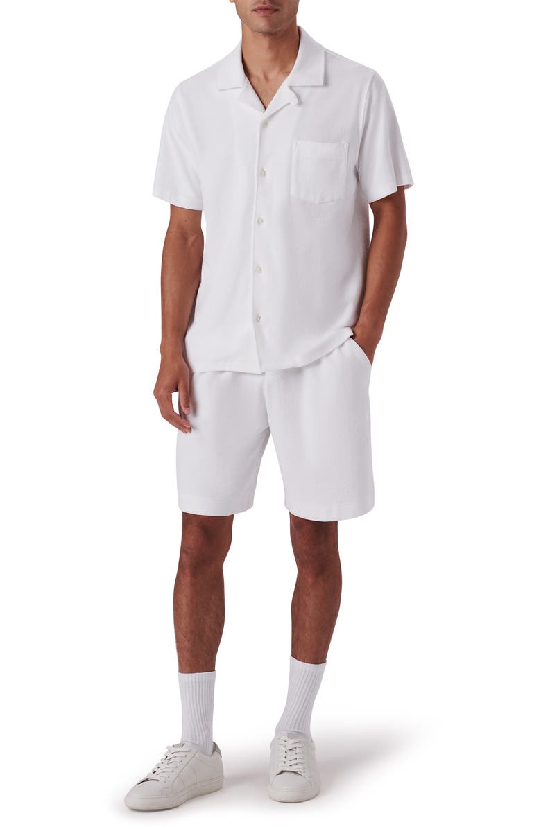 Bugatchi Short Sleeve Cotton French Terry Camp Shirt, Alternate, color, 