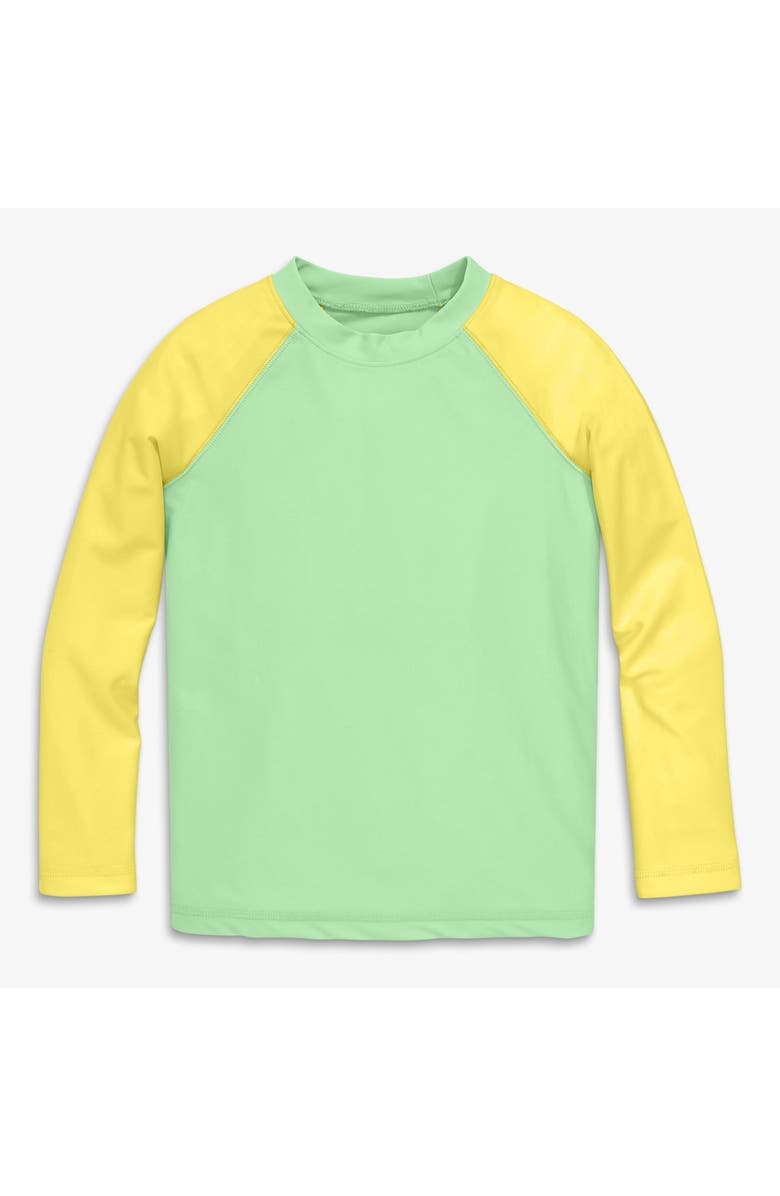Primary Kids Long Sleeve Baseball Rash Guard, Main, color, Pear Banana